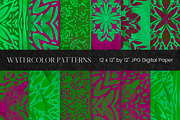 Pink and Green Watercolour Paper, an Illustration by Pixafied (Thumbnail 1 of 3)