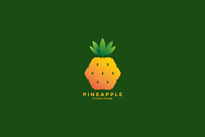 Hexagon Abstract Pineapple Logo