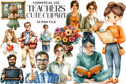 Cute Teachers Clipart, an Illustration by Daily.Designs (Thumbnail 1 of 5)