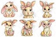 Glitter Easter Bunny Coquette Clipar, an Illustration by DreamPrint404 (Thumbnail 3 of 6)