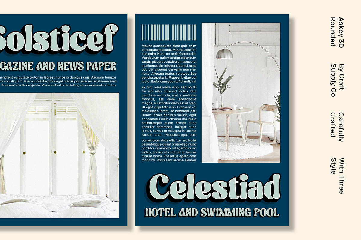 Askey Rounded 3D, a Serif Font by Craft Supply Co. (Photo 4 of 8)