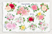 Watercolor Flowers clipart big set, a Decorative Illustration by Yuliya Art (Thumbnail 3 of 16)