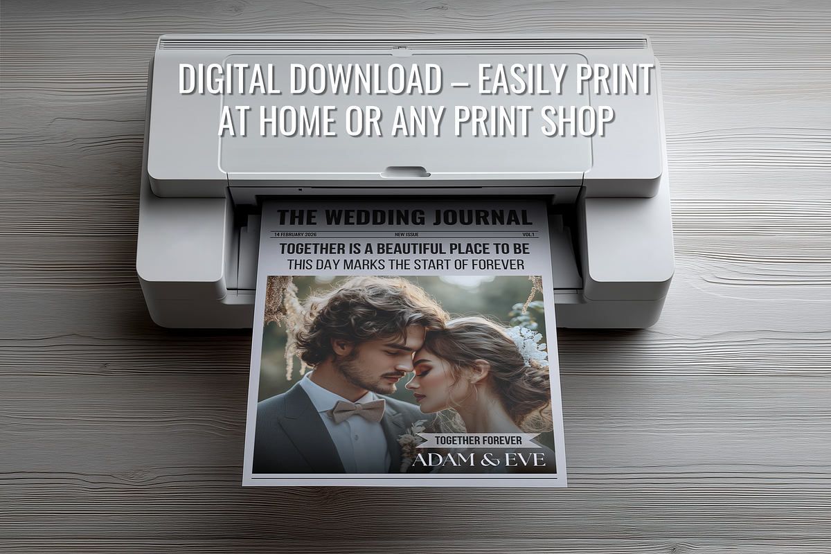 Newspaper Wedding Invitation, an Invitation Template by ZoloDesignHub (Photo 8 of 10)