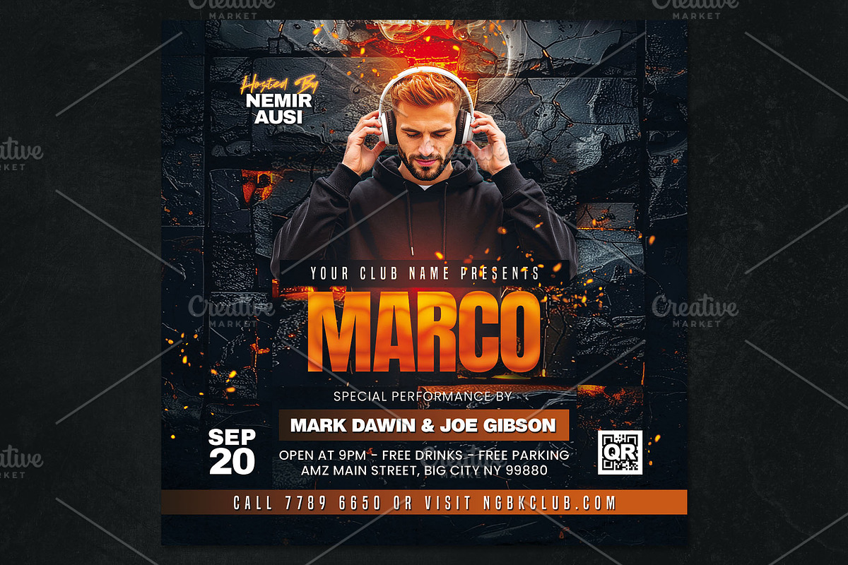 2 Guest Dj Party Flyer Template, a Flyer Template by Tarommir (Photo 3 of 5)
