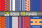 Kansas Jayhawks Basketball Pattern, a Pattern Graphic by Designs With Sass (Thumbnail 1 of 5)