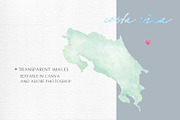 Watercolor Map of Costa Rica, an Illustration by Beloved Paper (Thumbnail 4 of 6)