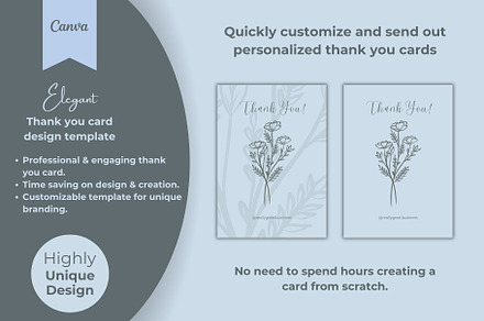 Simple thank you card template canva