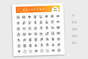 Basketball Line Icons Set, an Outline Icon by Voysla's Shop (Thumbnail 4 of 4)