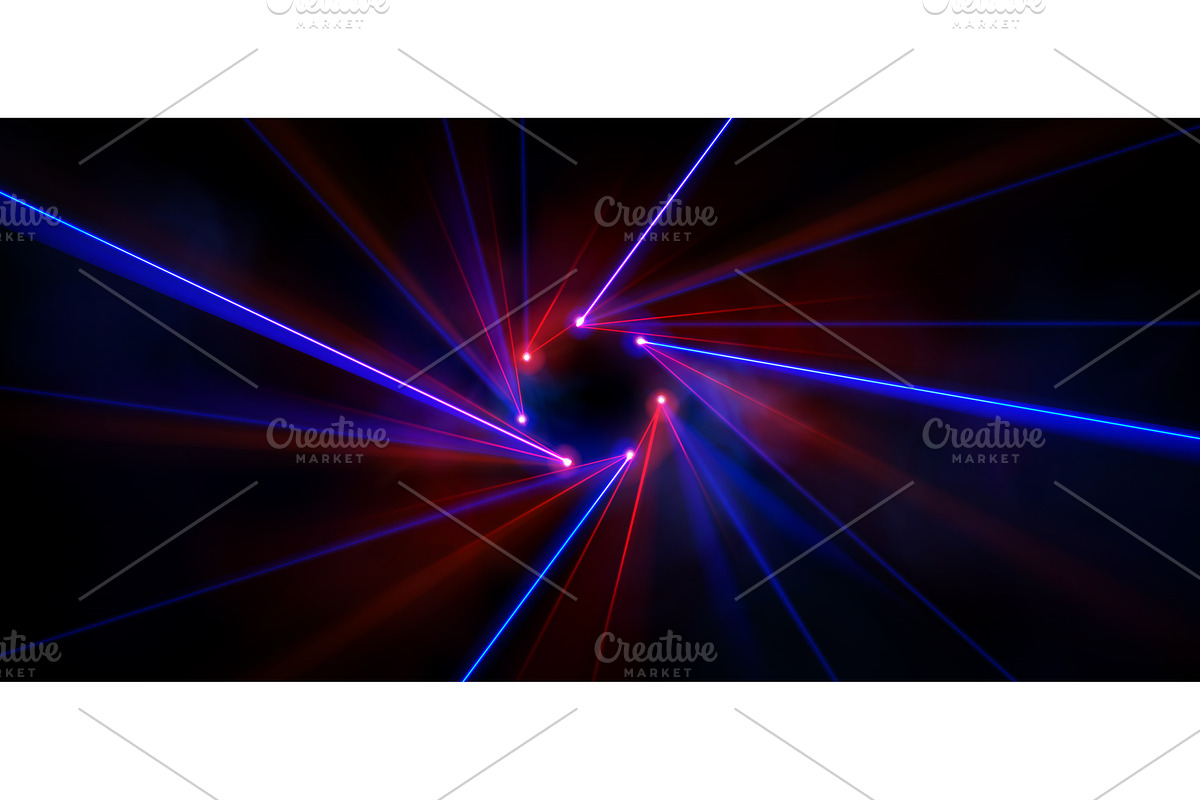 Red and blue laser light for concert, an Illustration by art PVP - market