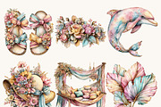Tropical Summer Beach Clipart, a Seasonal Illustration by BusyDaydesign (Thumbnail 4 of 9)