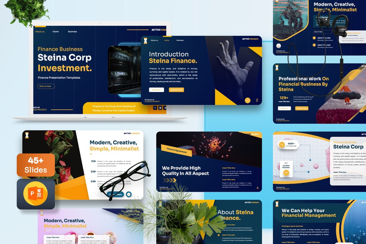 Steina - Finance Powerpoint, a Presentation Template by Dhabee (Photo 1 of 8)