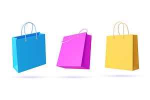 3D shopping bags, packs, an Object Illustration by Buch&Bee
