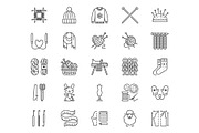 Knitting Line Icons, an Outline Icon by Nadiinko (Thumbnail 2 of 2)