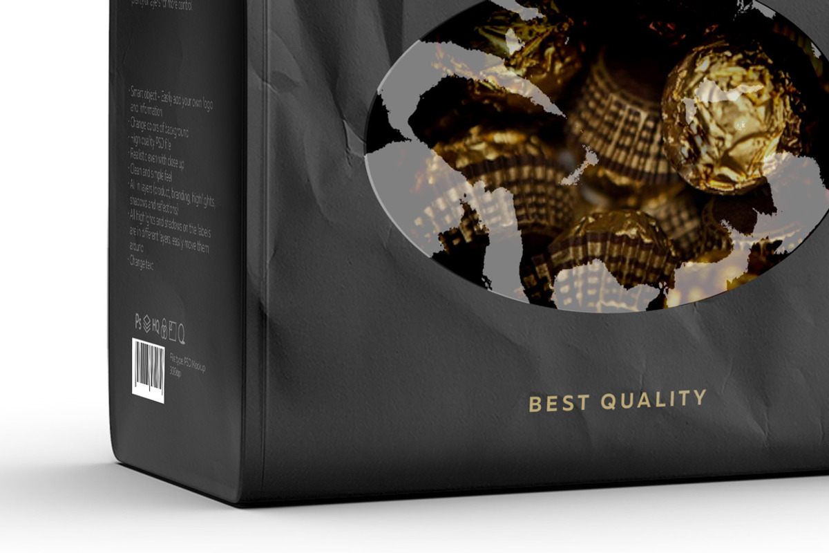 Black Paper Bag With Window Mock-up, a Packaging Mockup by Reformer Mockup (Photo 6 of 7)