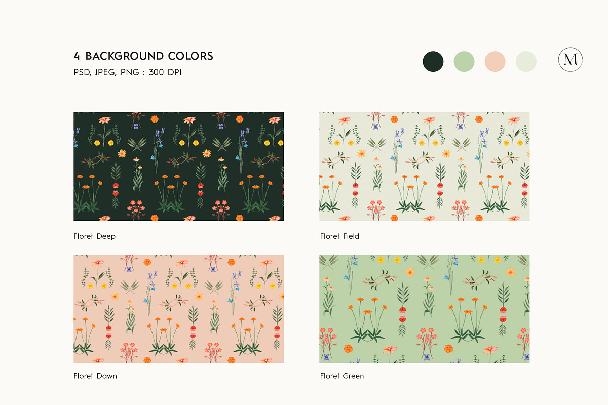 Floret Wildflower Pattern, a Pattern Graphic by Manimanisa (Photo 5 of 10)