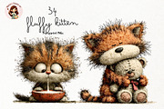 Fluffy Kitten Watercolor Clipart PNG, an Animal Illustration by Nicolle's Colorful Art (Thumbnail 1 of 4)