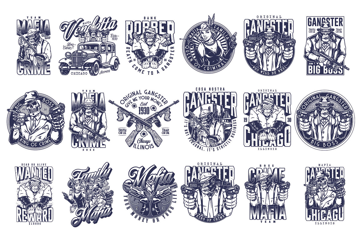 Mafia t-shirt designs, a Branding & Logo Template by DGIM studio (Photo 6 of 9)