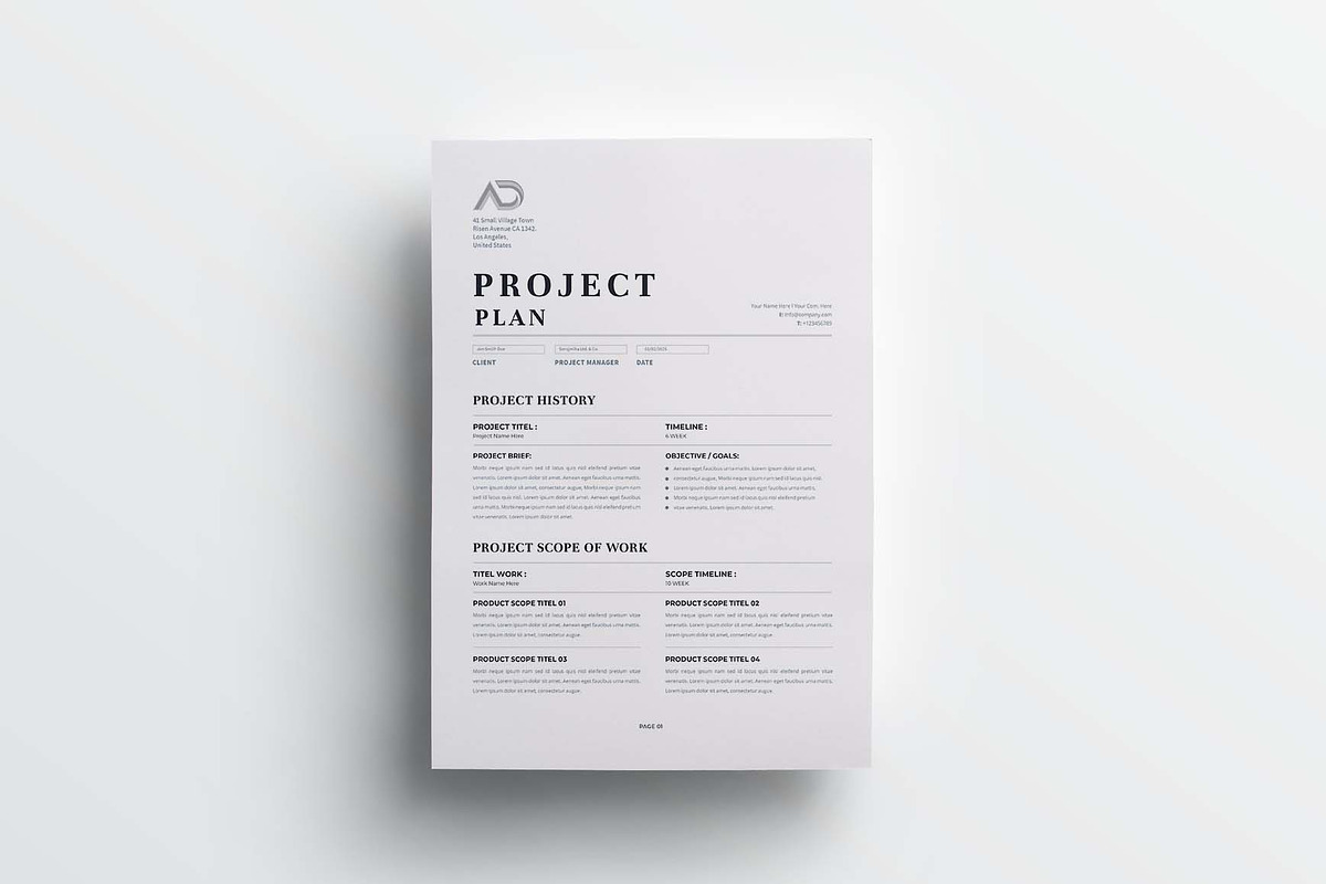 Project Plan | MS Word & Indesign, a Stationery Template by design_hut (Photo 3 of 6)