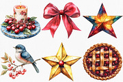 Midnight Cherry Christmas Clipart, an Illustration by Canvas Craft (Thumbnail 3 of 7)