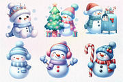 Christmas Snowman Clipart, an Illustration by Dream Creation (Thumbnail 5 of 5)