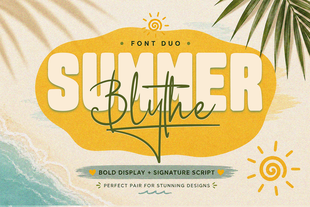 Summer Blythe Font Duo, a Script Font by cocodesign (Photo 1 of 8)