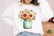 Watercolor Spring Mason Jar Clipart, an Illustration by Craft Nest (Thumbnail 7 of 12)