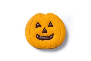 Halloween pumpkin cookie with chocolate, a Food & Drink Photo by etorres69