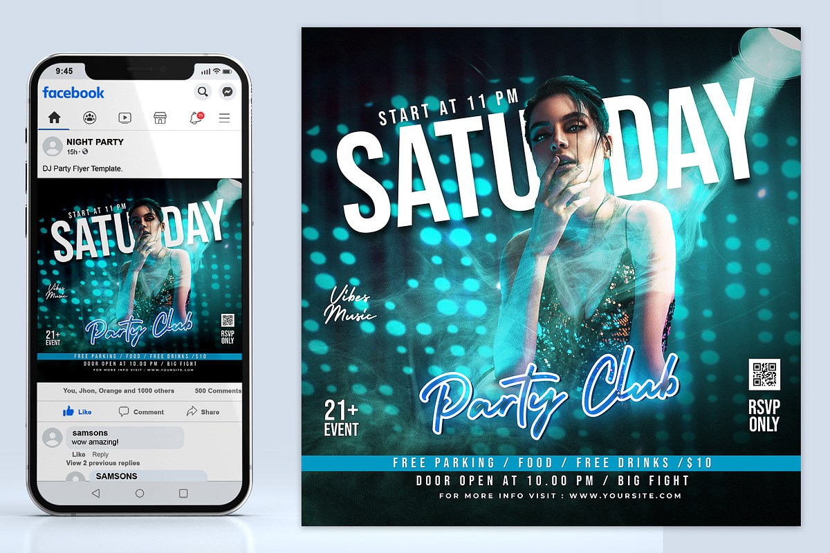 Dj Party Flyer Template, a Flyer Template by AbcStudio