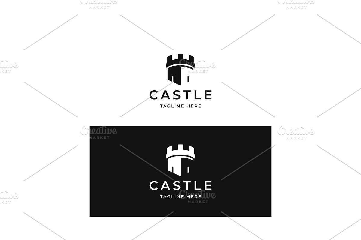 Castle logo design with a creative c, a Branding & Logo Template by LOGOCREATIVE