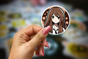 Anime Girl Sticker Kawaii Clipart