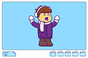 Cute Boy Holding Snow Cartoon, a Person Illustration by Artstorystudio (Thumbnail 1 of 3)