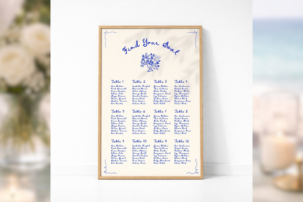 HandDrawn SeatingChart Canva bd001, a Poster Template by TyphoonStudio (Photo 5 of 9)