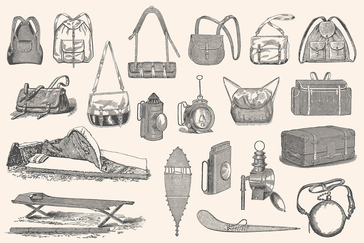 Adventure - Vintage Illustration Set, an Illustration by Graphic Goods (Photo 6 of 11)