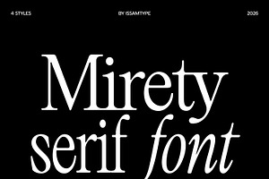 Mirety — A Nostalgic Editorial Serif, a Serif Font by Issam Type