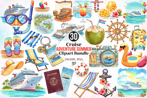 Cruise Adventure Summer Clipart PNG, a Seasonal Illustration by Canvas Craft