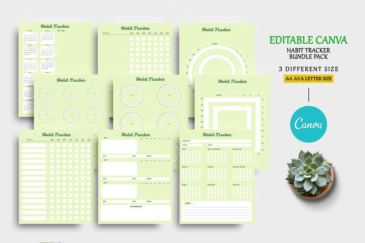 Habit Tracker Bundle, a Stationery Template by Ultimate Template Shop (Photo 1 of 5)
