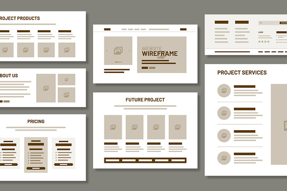 Modern UI Wireframe Template preview 7