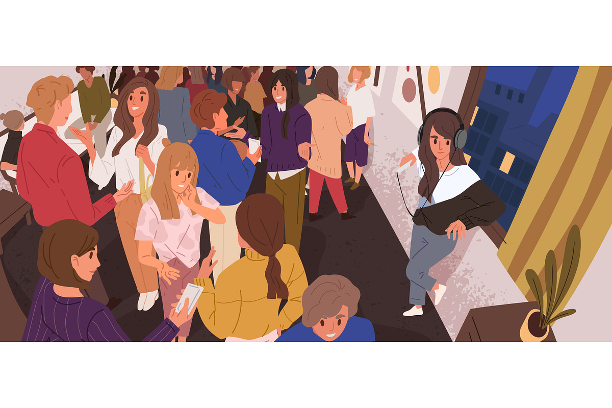 Discomfort in people's crowd concept, a Healthcare Illustration by Good Studio (Photo 1 of 3)