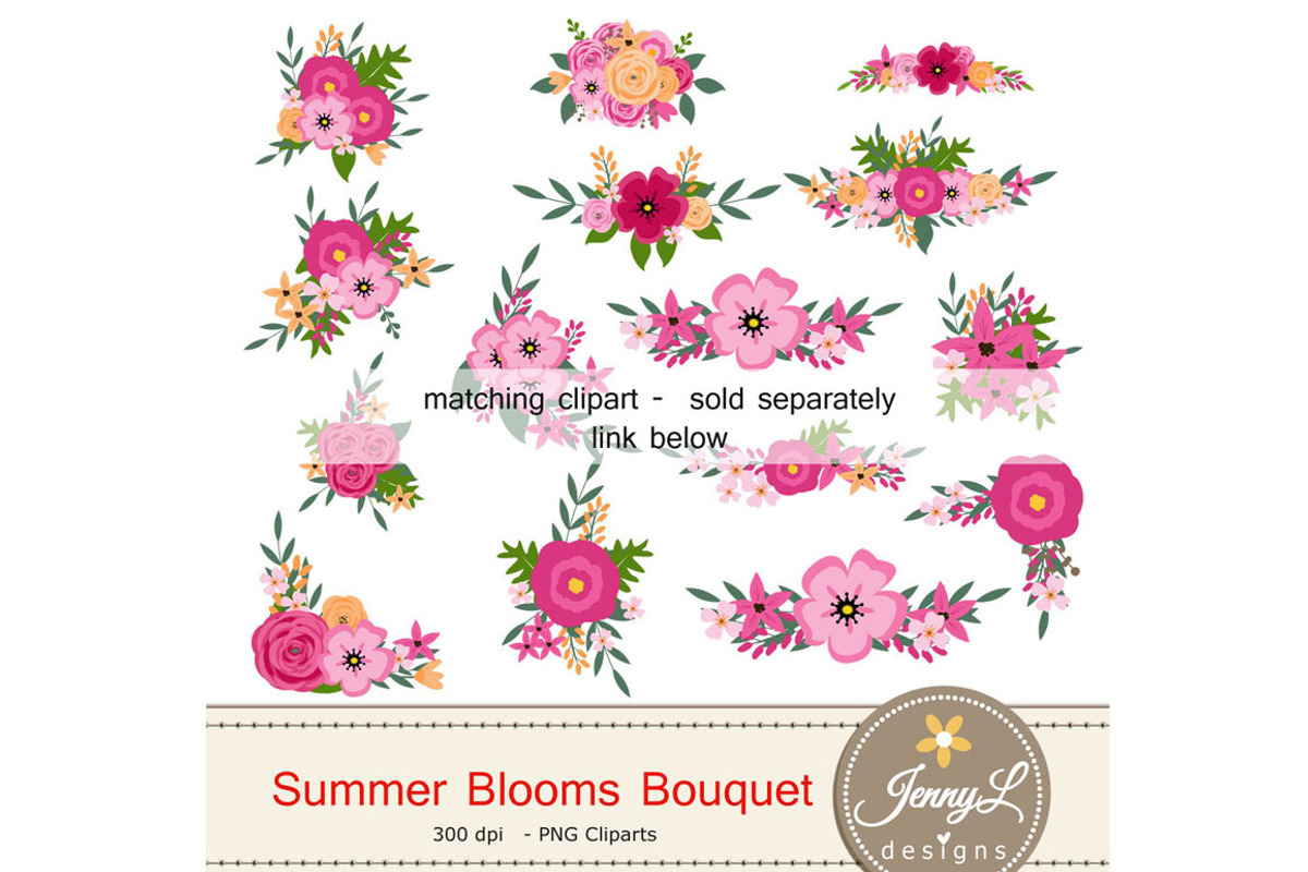 Floral Summer Pink Digital Paper, a Pattern Graphic by JennyL Designs (Photo 5 of 5)