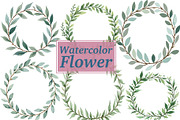 Green Watercolor Leaf Wreaths, an Illustration by Amazin_art (Thumbnail 1 of 10)