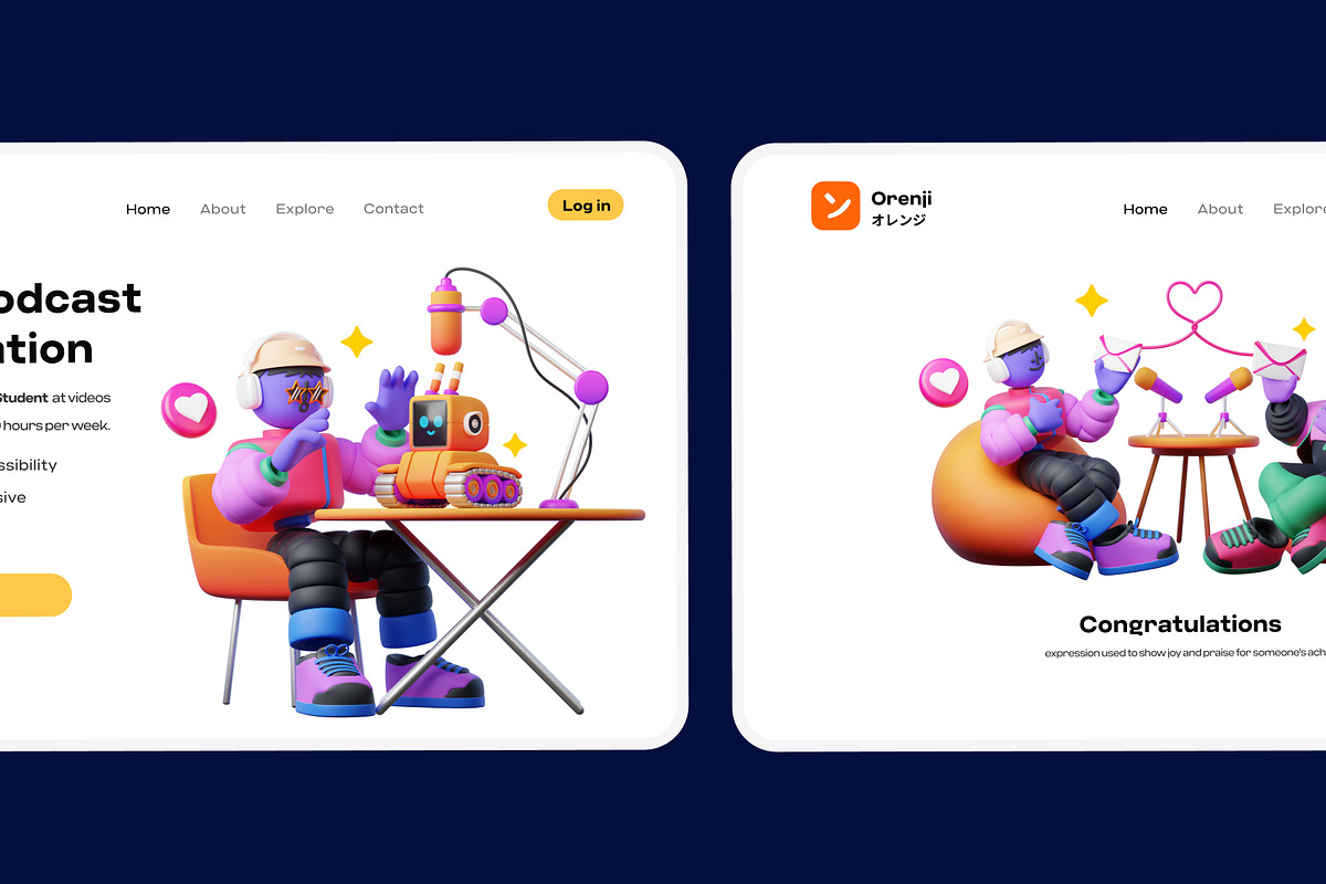 Live Streaming, Podcast 3D Character, a Characters & Person 3D Model by orenjidesign (Photo 6 of 8)