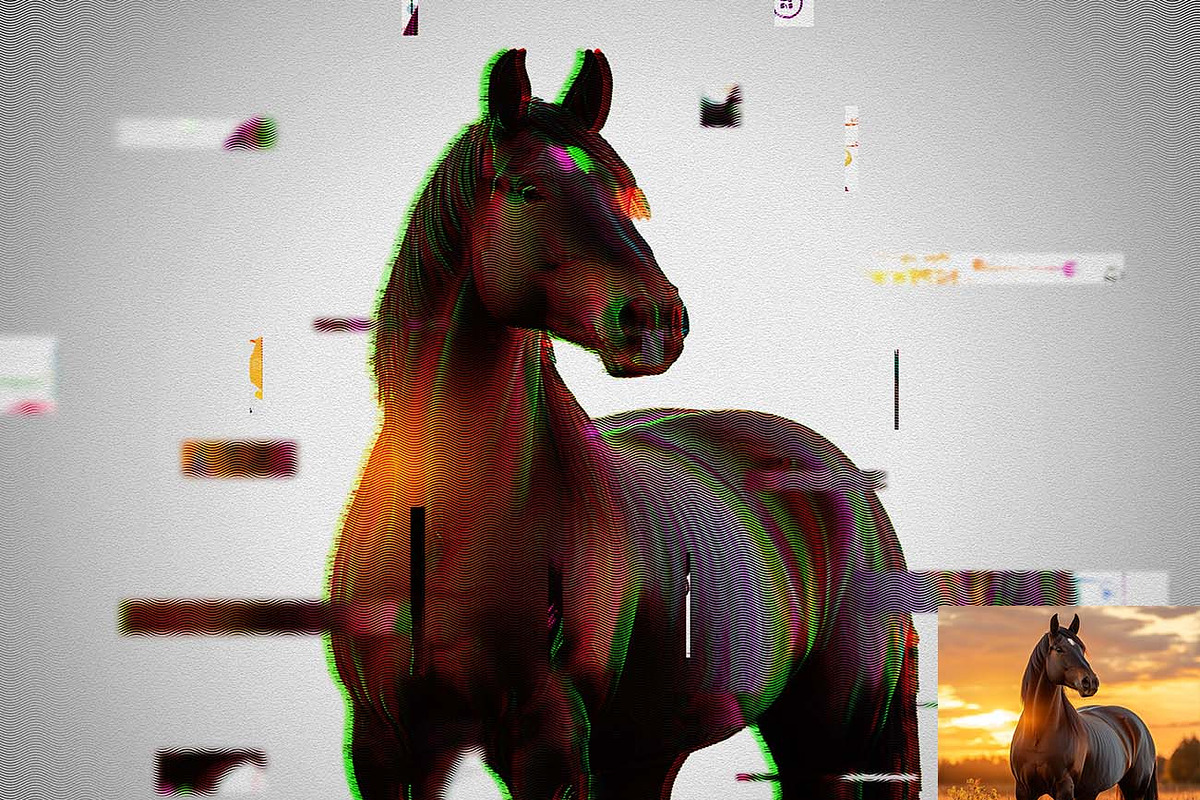 Digital Glitch Effect Ps Action, an Action Add-On by Studio Retouch (Photo 9 of 11)