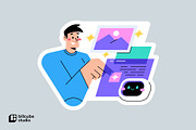 AI Content Generation Illustration, a Technology Illustration by Bilicube Studio (Thumbnail 1 of 3)