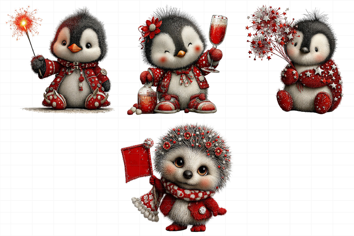Whimsical New Year Animal Party Clip, an Illustration by Daily.Designs (Photo 5 of 8)