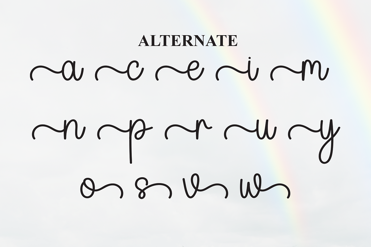 Rainbow | Script Font, a Handwritten Font by Scratchones (Photo 8 of 9)