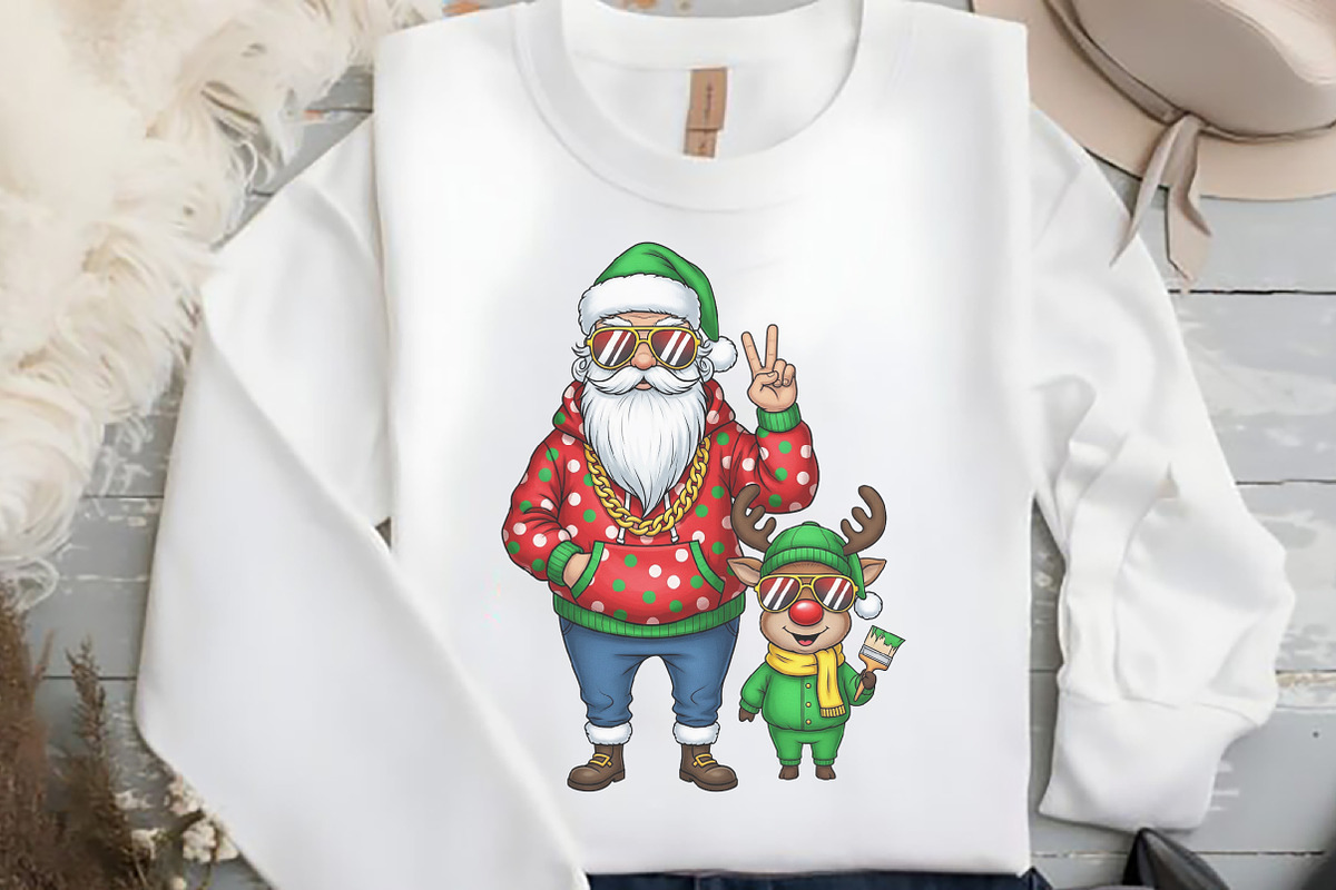 Christmas Santa Reindeer Png, Clipar, an Illustration by Black Bird Studio (Photo 2 of 4)