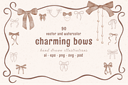 Charming hand drawn bows set, a Decorative Illustration by soboleva alya (Thumbnail 1 of 10)