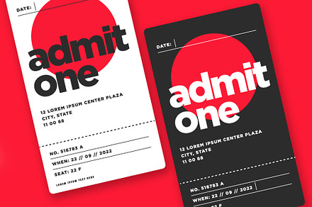 Event Ticket Admit Card Design, a Card Template by Orange Graphics
