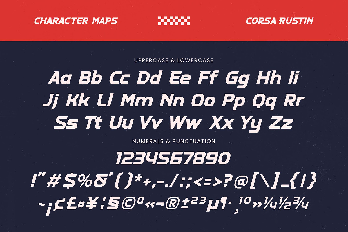 Corsa Rustin Futuristic Sport Font, a Sans Serif Font by timelesstype.co (Photo 18 of 20)