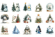 Cute Christmas Holiday Ghosts PNG, an Illustration by Designking (Thumbnail 2 of 5)